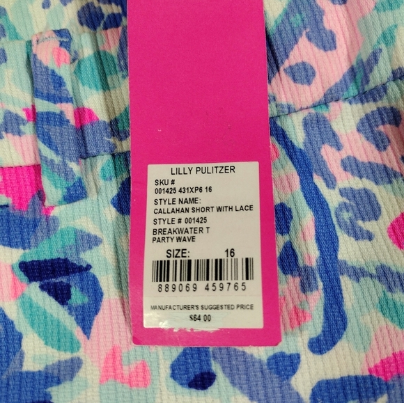 Lilly Pulitzer Callahan Short with Lace Breakwater T‎ Party Wave - Picture 10 of 14